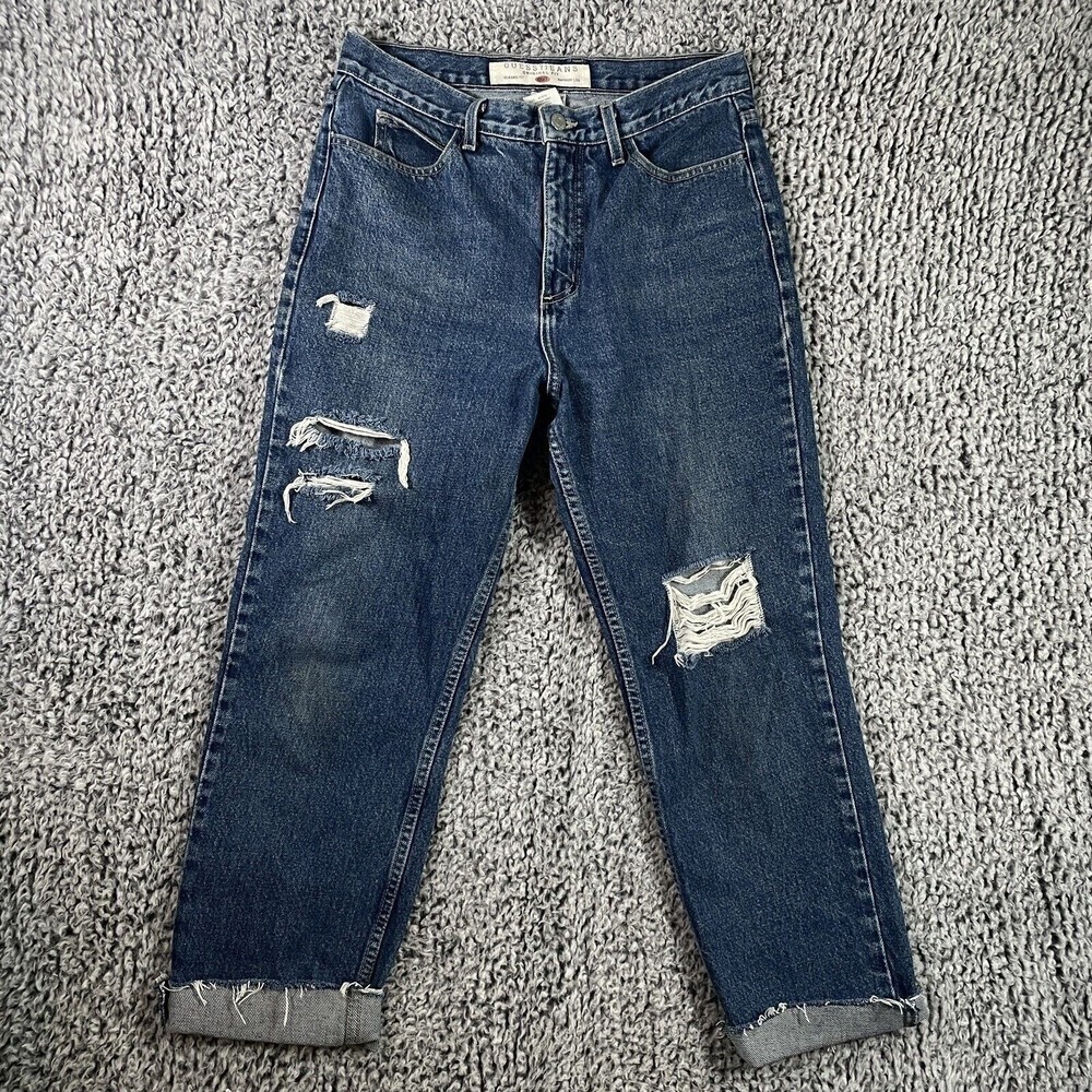 VINTAGE Guess Jeans Original Fit Cropped Ankle 90's Y2K Distressed Women's 31